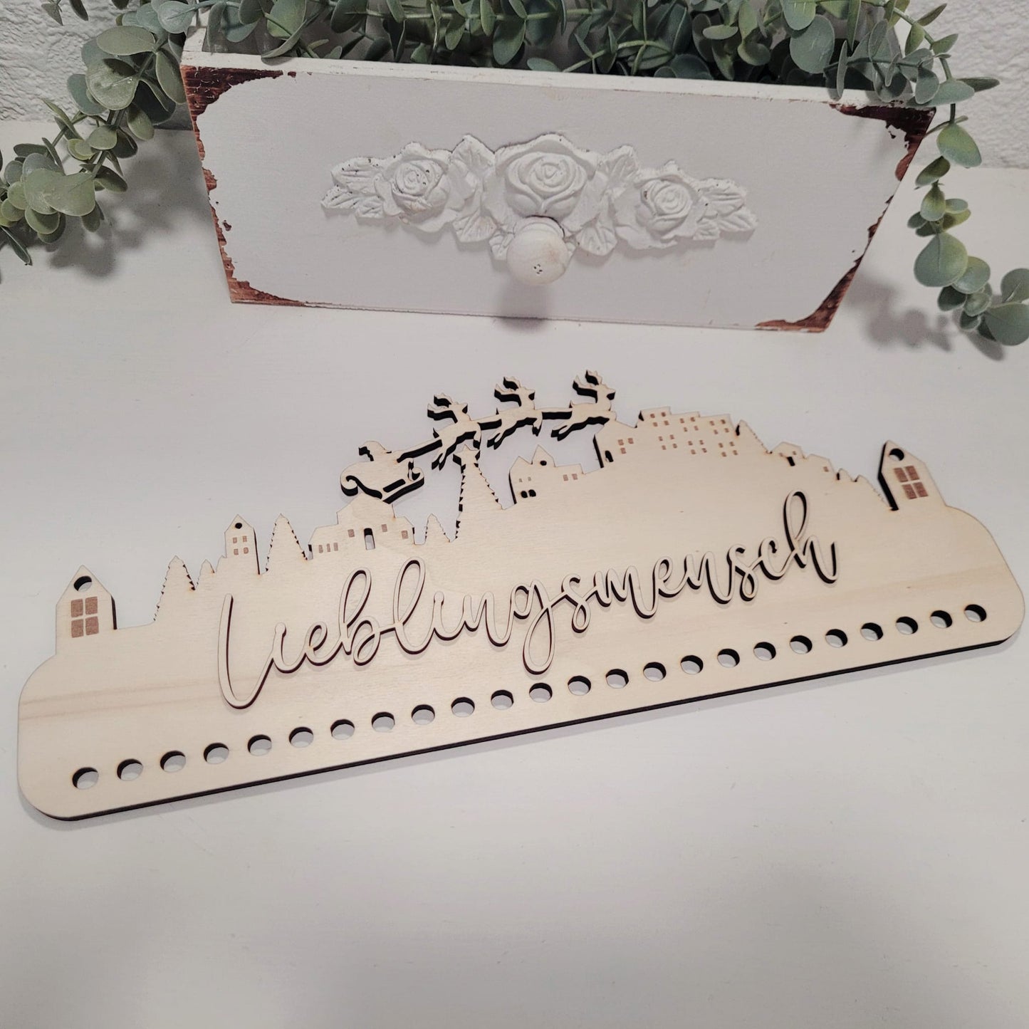 Adventskalender mit Schlitten personailsiert mit Namen
