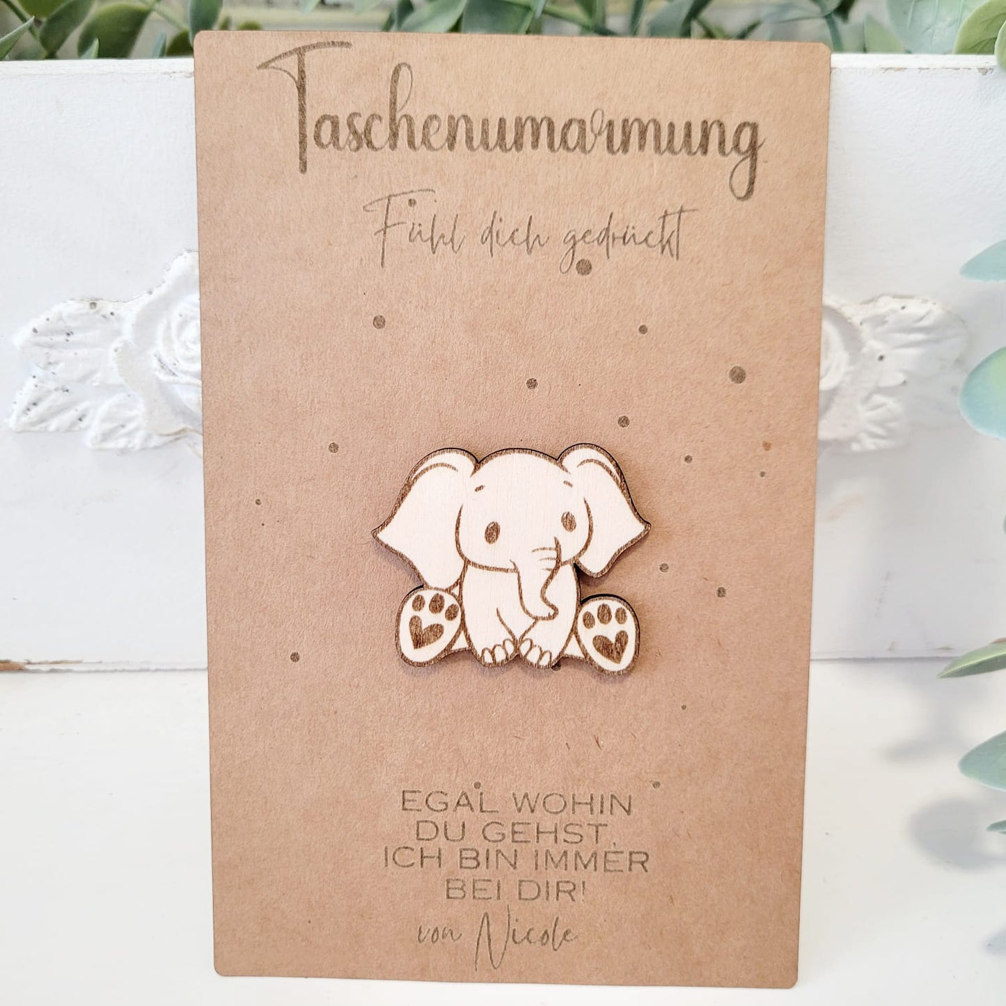 Taschenumarmung mit Karte, personalsiert
