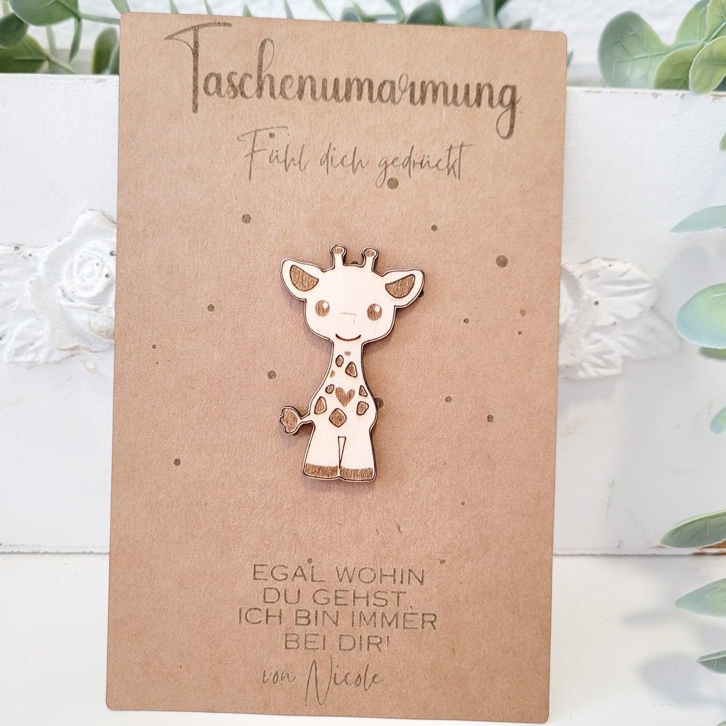 Taschenumarmung mit Karte, personalsiert