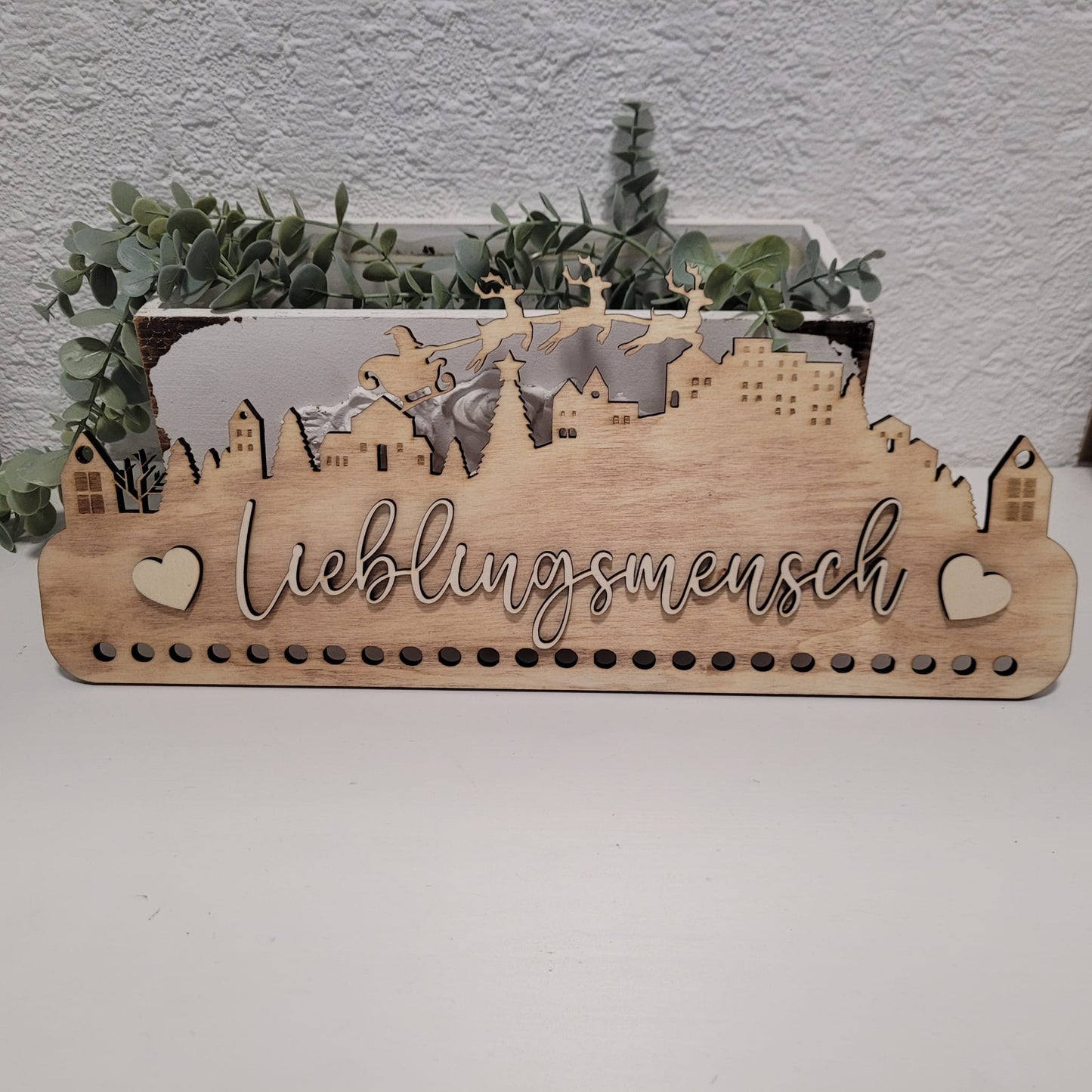 Adventskalender mit Schlitten personailsiert mit Namen