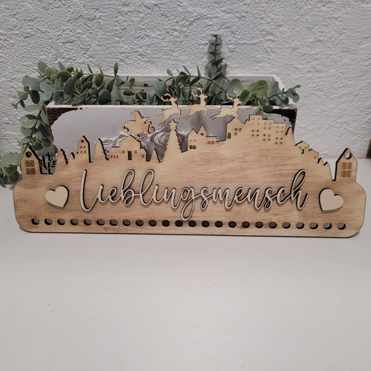 Adventskalender mit Schlitten personailsiert mit Namen
