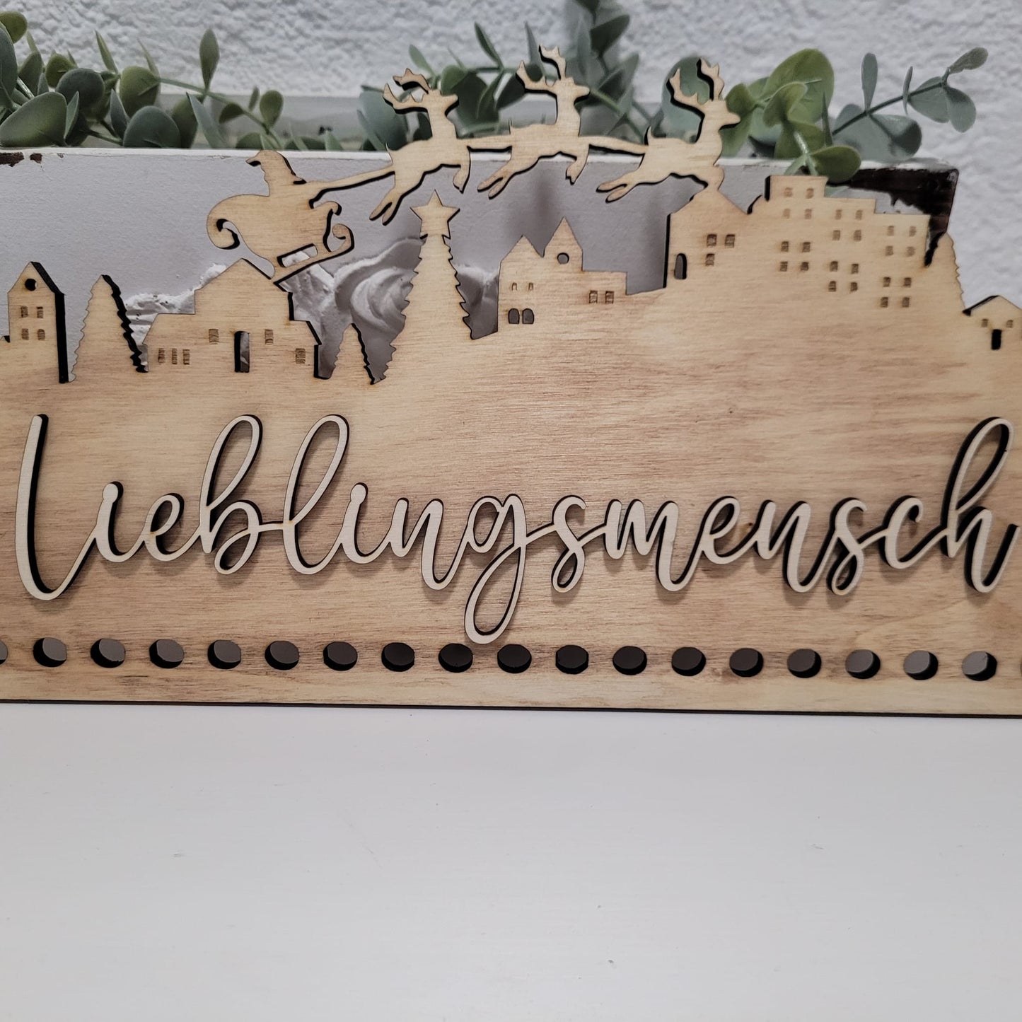 Adventskalender mit Schlitten personailsiert mit Namen