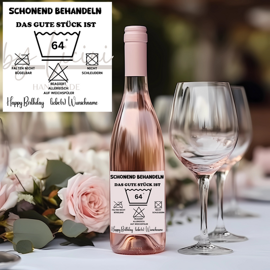 Etikett-Aufkleber für Weinflasche, Schonend behandeln