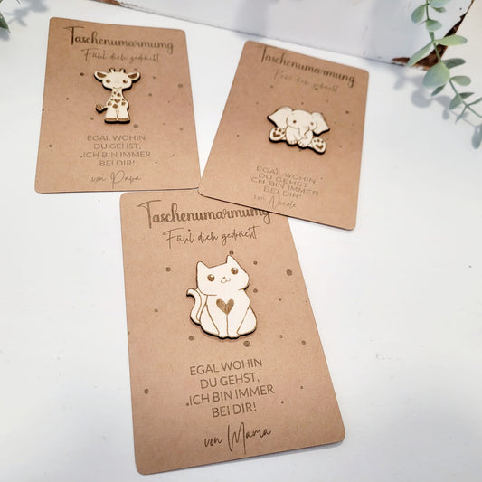 Taschenumarmung mit Karte, personalsiert