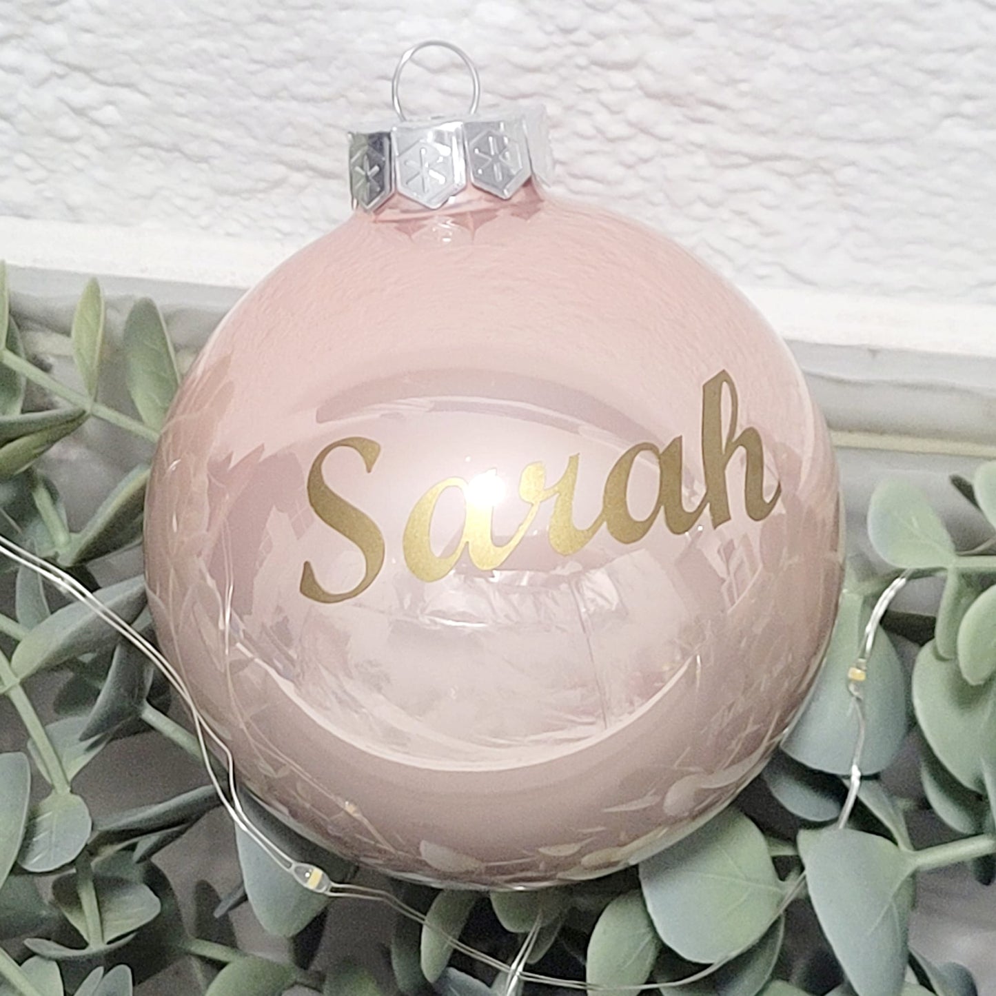 Weihnachtskugel 🌲 ∅ 8 cm  aus Glas mit Namen personalisiert
