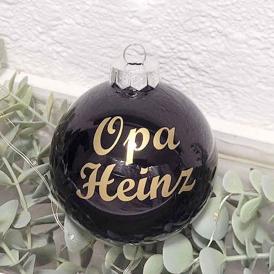Weihnachtskugel 🌲 ∅ 8 cm  aus Glas mit Namen personalisiert