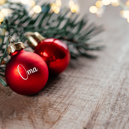 Weihnachtskugel 🌲 ∅ 6 cm  aus Glas mit Namen personalisiert