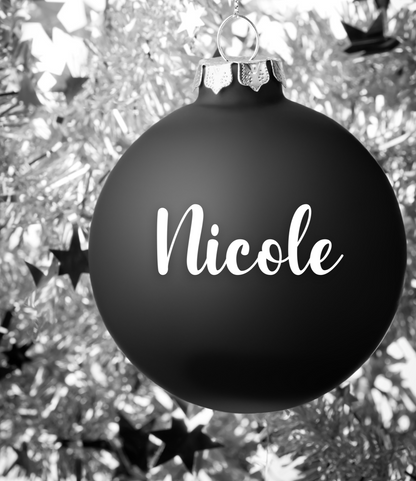 Weihnachtskugel 🌲 ∅ 6 cm  aus Glas mit Namen personalisiert